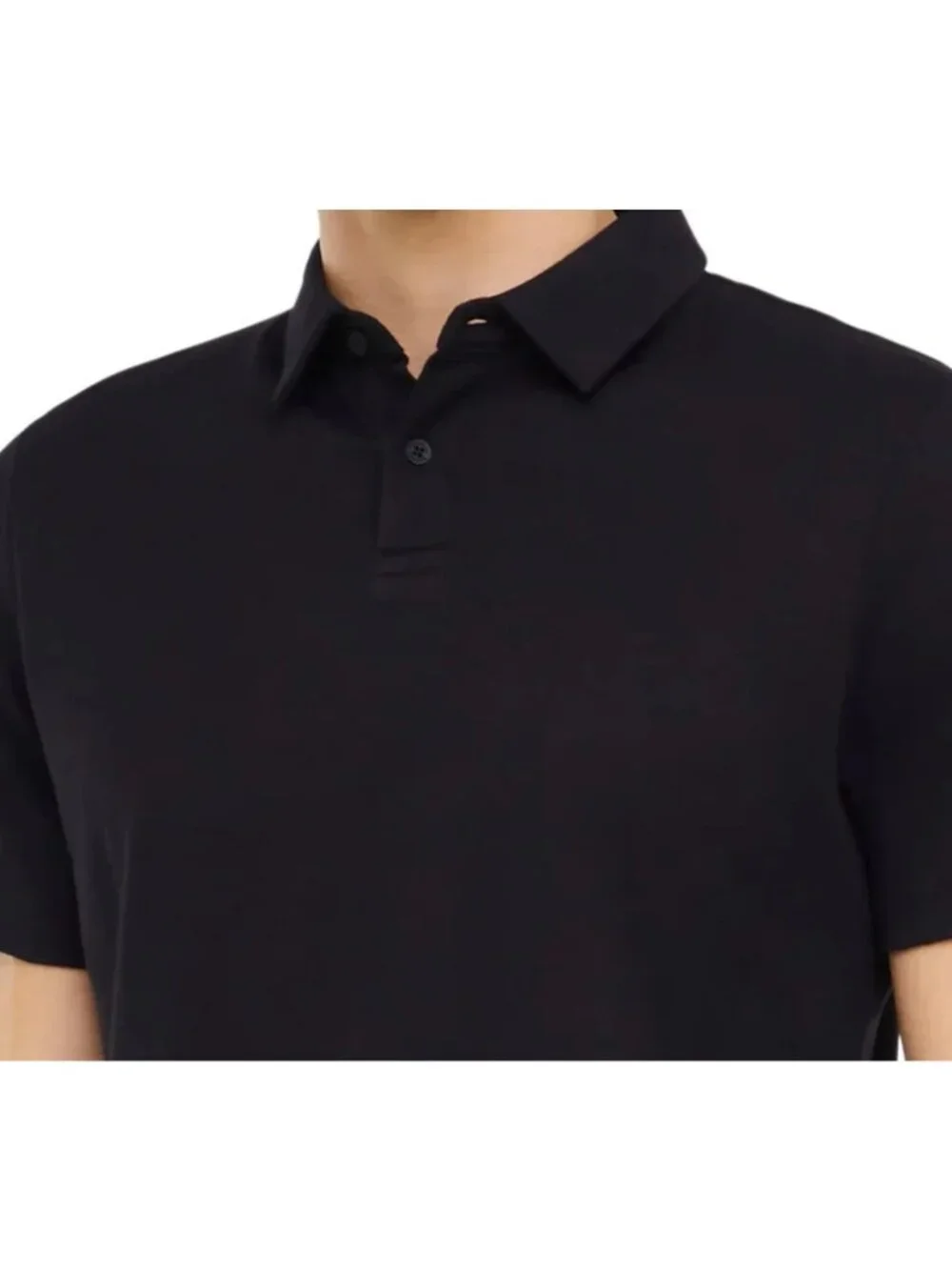 NWT Banana Republic Men's L Black Polo Shirt Cotton Short Sleeve Classic Fit